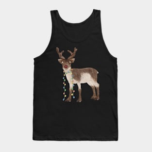 Red Nosed Reindeer Art Tank Top